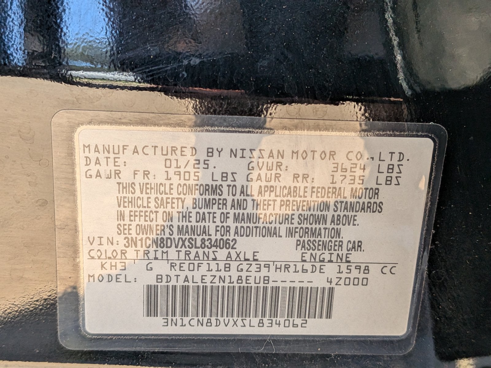2025 Nissan Versa 1.6 S